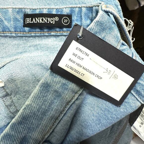 Blank NYC Cropped Jeans Sz 27 Madison Raw Hem We Out light wash NWT Y2K - Picture 5 of 5